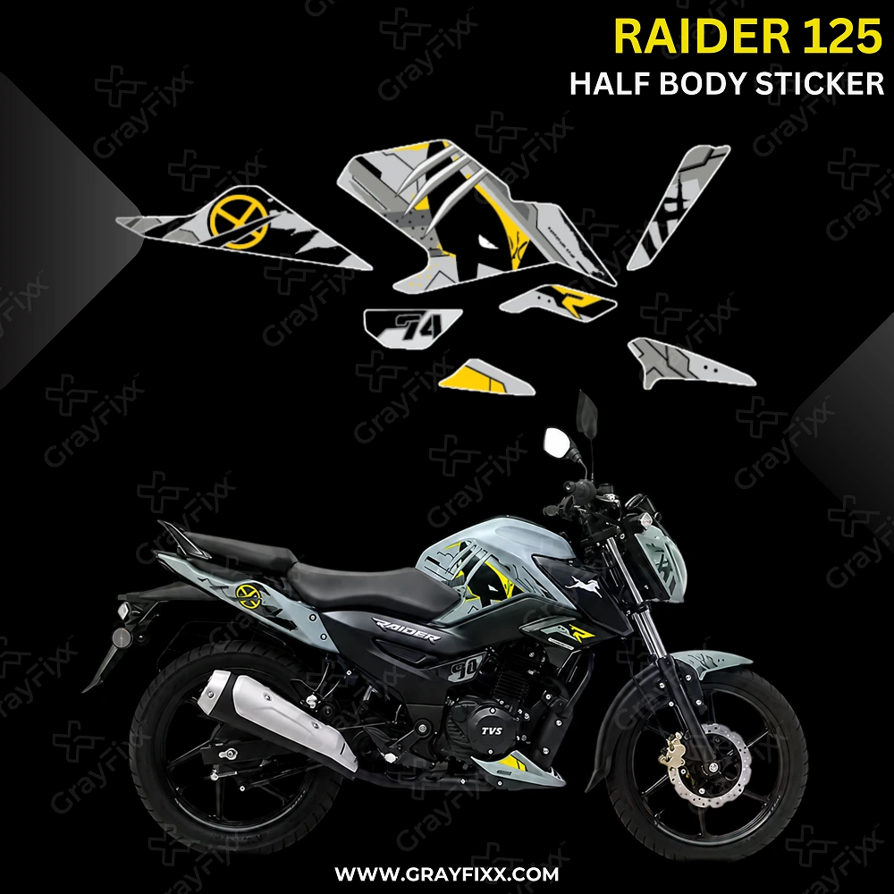 Wolverine Edition Sticker Compatible with Raider 125 | Made in Premium Gloss Vinyl with FPF (Fade Protection Film), Precut Sticker, Waterproof, Pack of 1